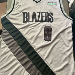 Portland TrailBlazers Gray and Black City Connect Damian Lillard Jersey Men’s XL